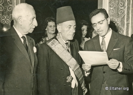 1962 - Dr. Omar Boucetta and Jamil Beyhum while decorating Eltaher
